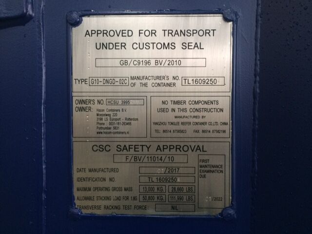 CSC approval of a 10ft HACON offshore container