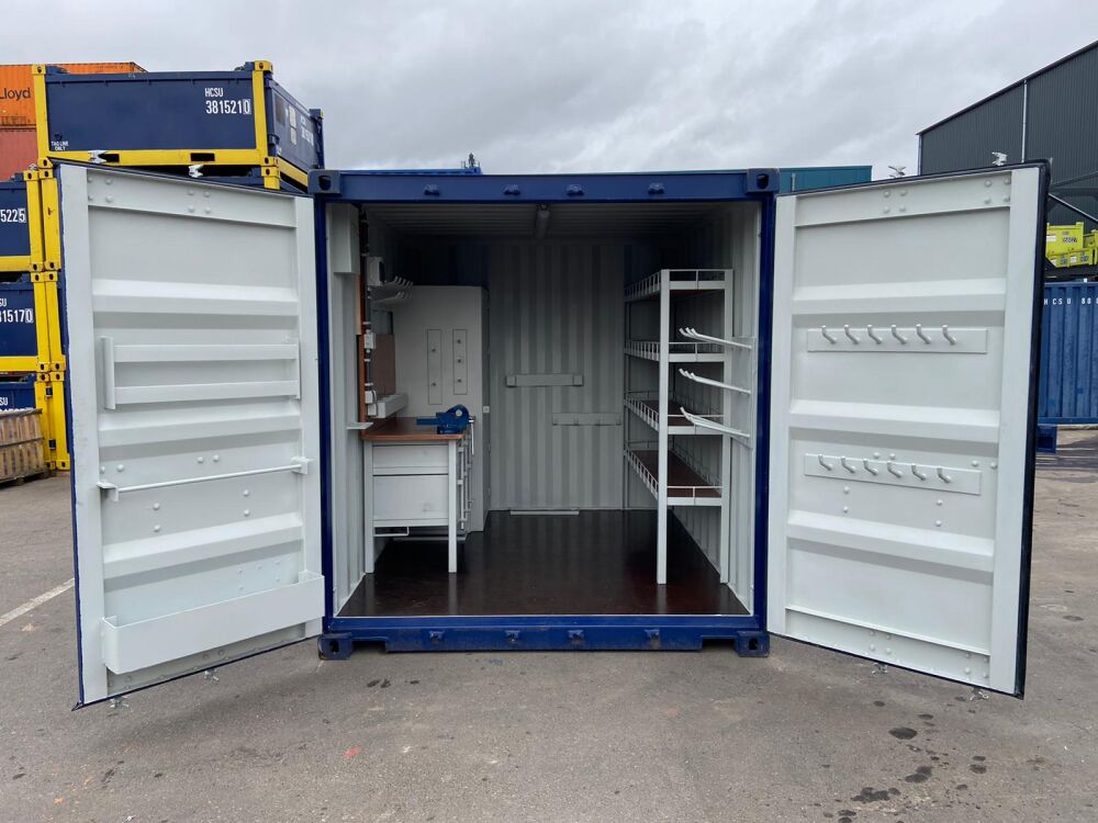  10ft workspace container with double open doors