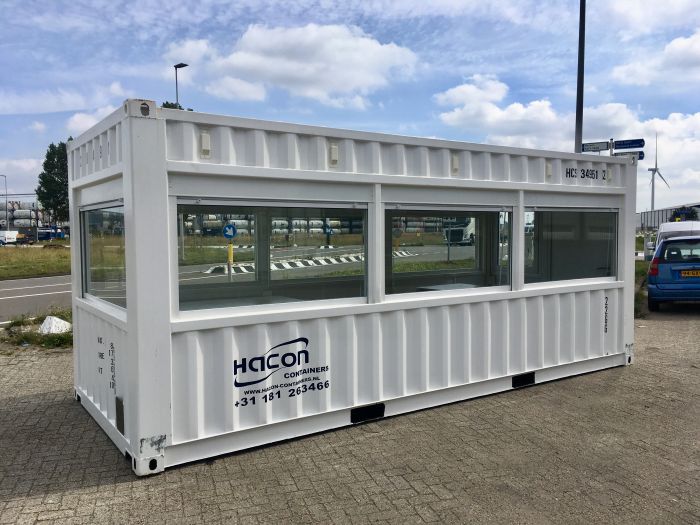  White 20ft observation container from Hacon with safety glass all around