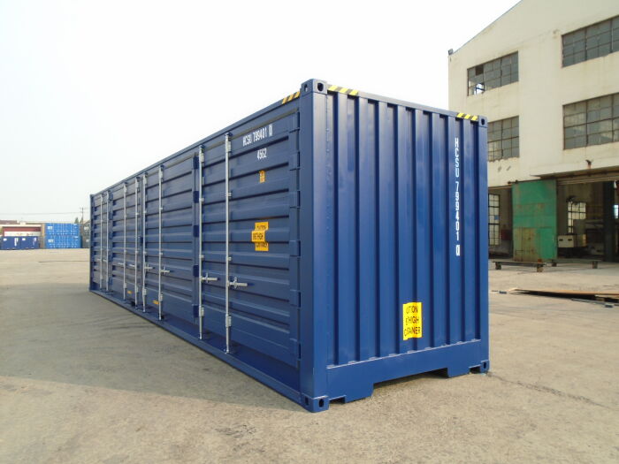  40ft High Cube Open Side container from the back